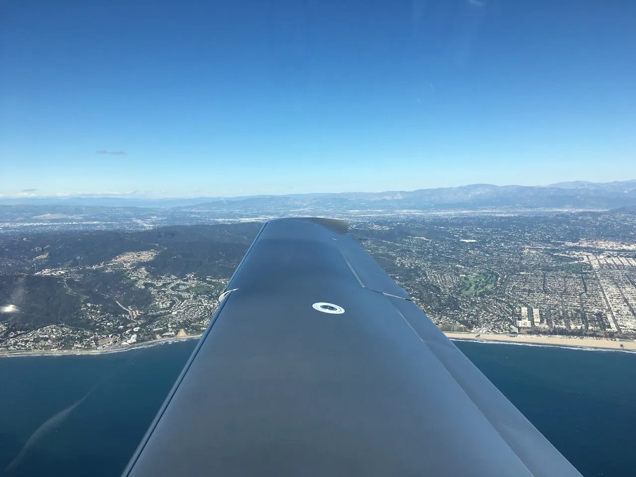 Santa Monica coastline from the downwind leg