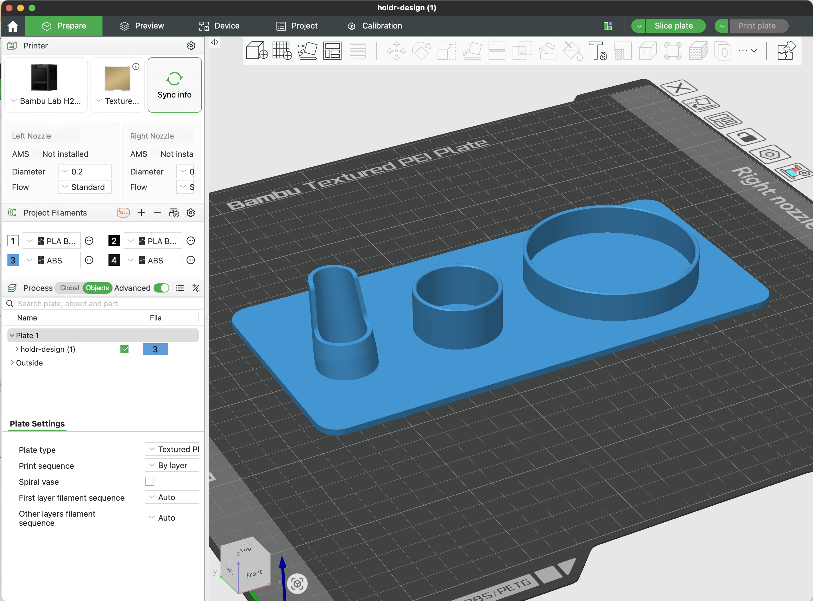 SortFlex design loaded in Bambu Studio slicer - ready to print on a Bambu Lab X1C