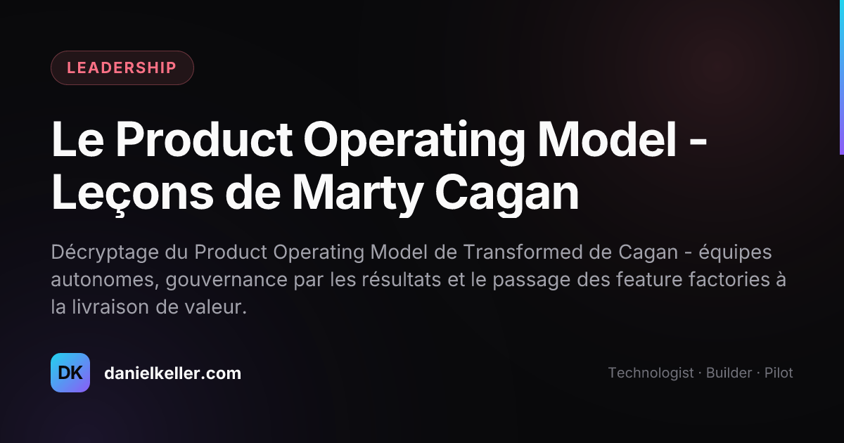 Le Product Operating Model - Leçons de Marty Cagan - Daniel Keller