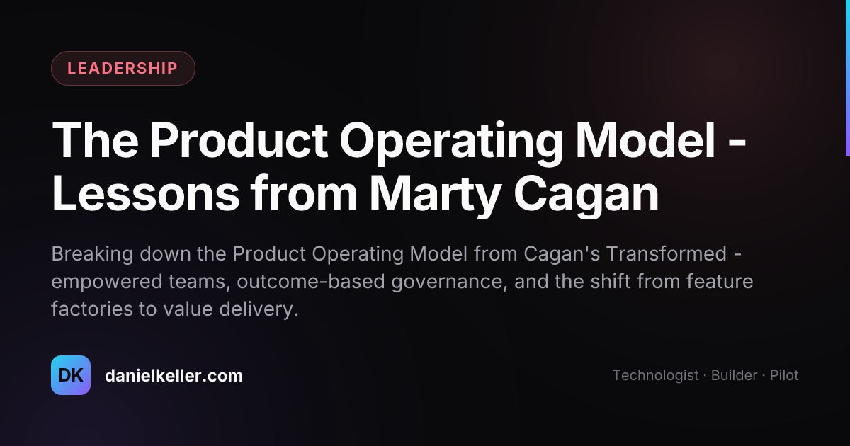 The Product Operating Model - Lessons from Marty Cagan - Daniel Keller