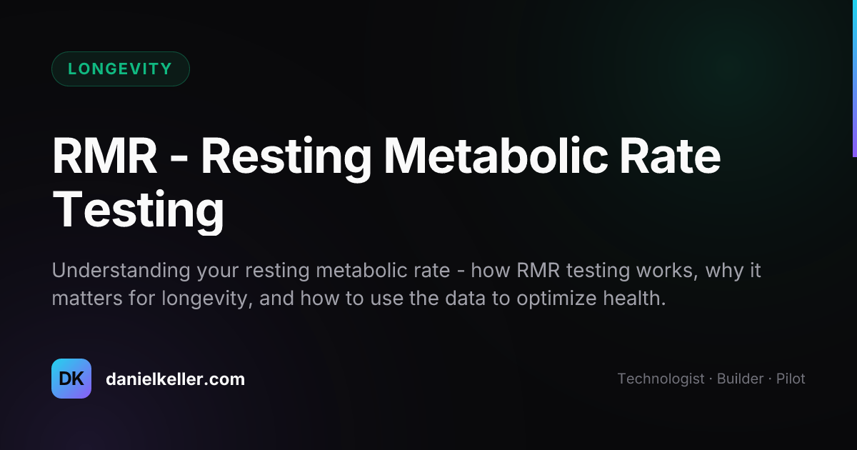 RMR - Resting Metabolic Rate Testing - Daniel Keller