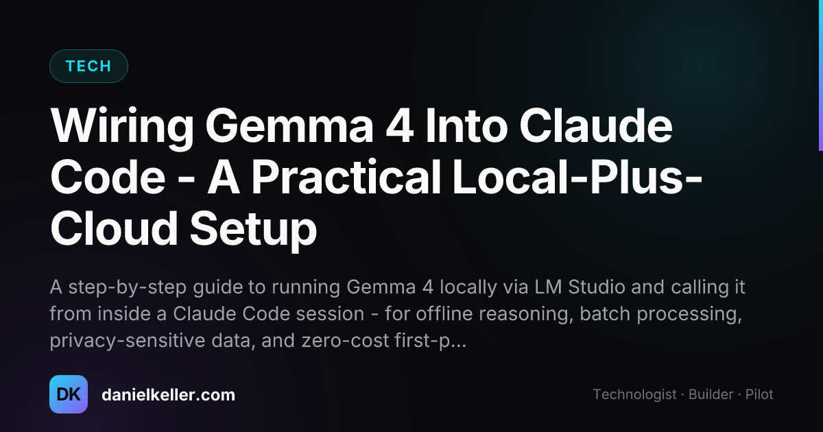 Wiring Gemma 4 Into Claude Code - A Practical Local-Plus-Cloud Setup ...